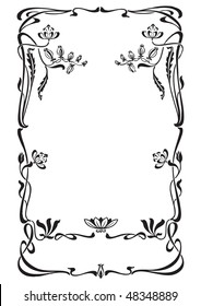 antique frame engraving, scalable and editable vector illustration