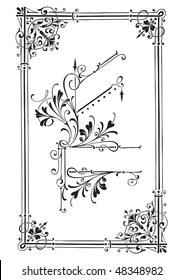 antique frame engraving, scalable and editable vector illustration