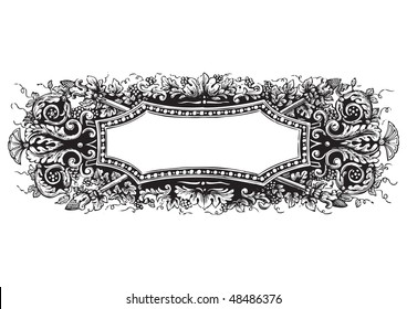 antique frame engraving, scalable and editable vector illustration - Powered by Shutterstock - Get 15% off with code: PIKWIZARD15