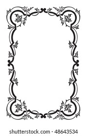antique frame engraving, scalable and editable vector illustration