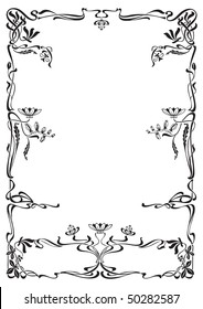 antique frame engraving, scalable and editable vector illustration