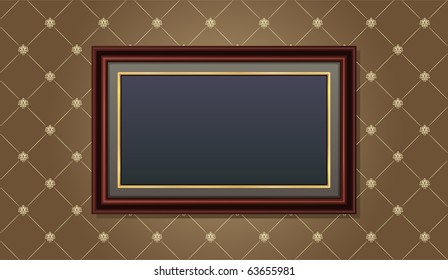 antique frame on damask background