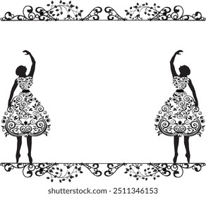 Antique Frame ornaments Vectors in black