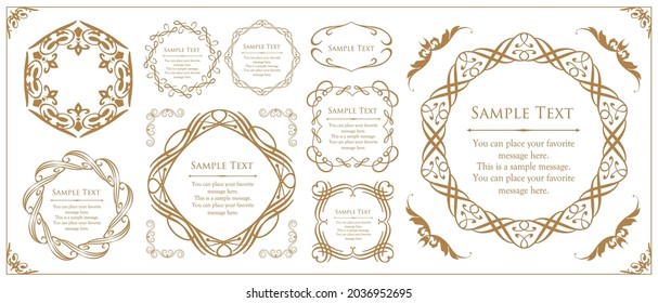 Antique frame. Vintage design material.