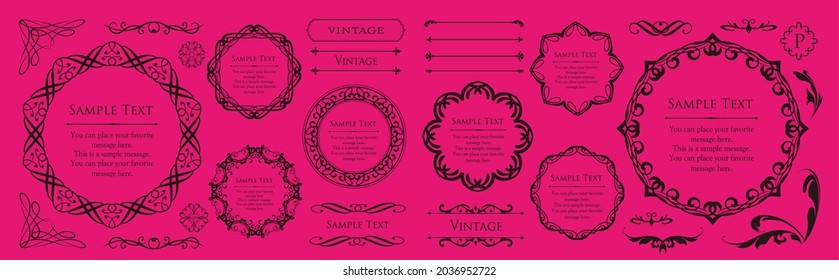 Antique frame. Vintage design material.