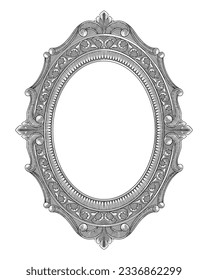 antique frame, vintage engraving drawing style vector illustration