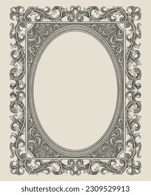 antique frame vintage engraving vector illustration