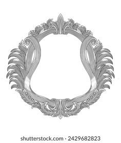 antique frame vintage engraving vector illustration
