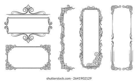 Antique Frames and Borders Vintage Decorative Ornaments Design Elements