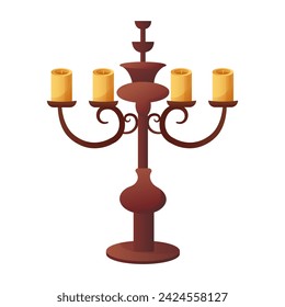 Antique furniture of colorful set. An illustration showcase a stylish candle holder design, blending intricate details and cartoon elements. Vector illustration.