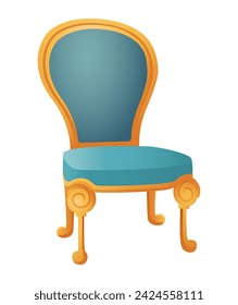 Antique furniture of colorful set. This captivating illustration capture the elegance of an old-fashioned armchair, expertly crafted with a mix of traditional design. Vector illustration.