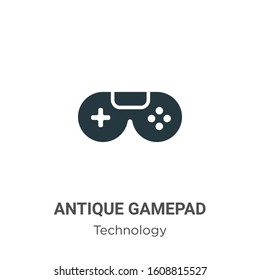 Antique gamepad glyph icon vector on white background. Flat vector antique gamepad icon symbol sign from modern technology collection for mobile concept and web apps design.