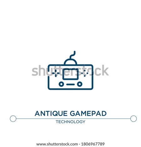 antique gamepad vector line icon. Simple element illustration. antique gamepad outline icon from technology concept. Can be used for web and mobile
