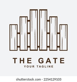 antique gate or vintage gate logo vector illustration design