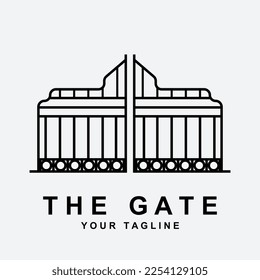 diseño vectorial del logotipo de portón antiguo o portón vintage