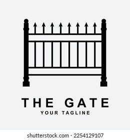 antique gate or vintage gate logo vector illustration design
