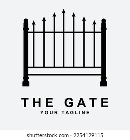 antikes Gate- oder Vintage-Gate-Logo, Vektorgrafik-Design