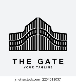 antique gate or vintage gate logo vector illustration design