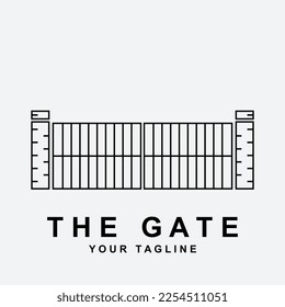 antikes Gate- oder Vintage-Gate-Logo, Vektorgrafik-Design