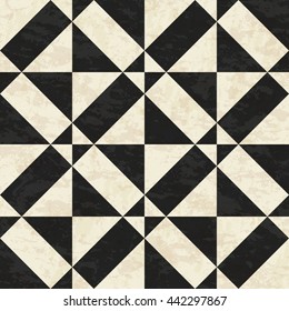 Antique geometric floor pattern, abstract seamless vector illustration with texture