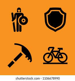 antique, glacier, battle and fantasy icons set. Vector illustration for web and design