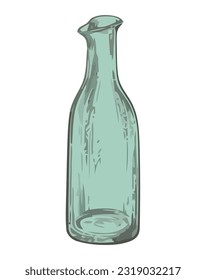 Antique glass wine bottle icon isolated