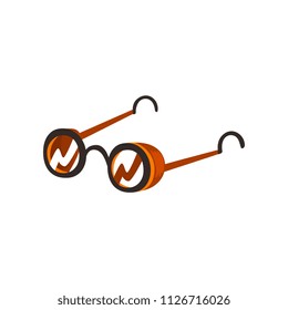 Antique glasses, steampunk design element vector Illustration on a white background
