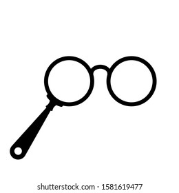 Antique glasses vector icon isolated on white background