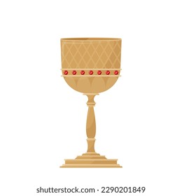 Antique gold goblet with precious stones for wine or other drinks.