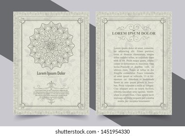 Antique gold greeting card with a White background.