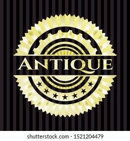 Antique golden emblem or badge. Vector Illustration. Detailed.