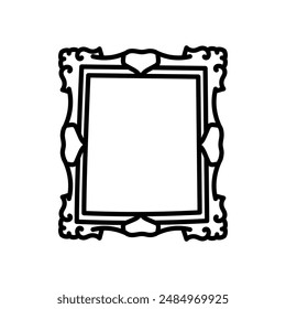 Antique Golden Frame Outline Icon, Vector illustration