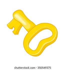 antique golden key isolated illustration on white background