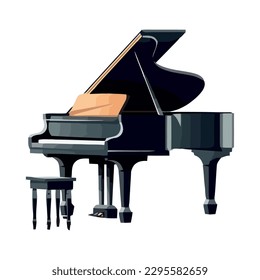 antique grand piano instrument icon isolated