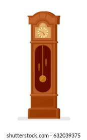 Antique Grandfather Clock. Vector Illustration