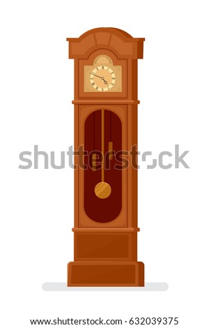 antique grandfather clock. vector illustration
