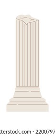 Antique greece column Vintage Architecture. Vector illustration