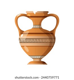 Antique greek amphora with traditional ornament