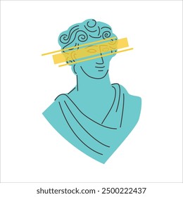 Antique Greek ancient statue. Mythological trendy characters. Vector illustration