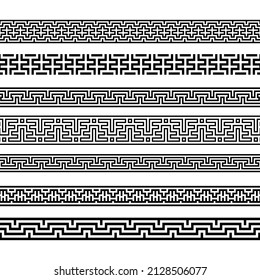 Antique Greek border patterns seamless pattern in vintage style gematrical shape ornamental dividing line page border or fabric pattern