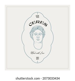 Antique Greek classic statues vector logo. Modern tattoo and logotip. Hand drawn mythical trendy Vector