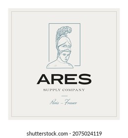 Antique Greek classic statues vector logo. Modern tattoo and logotip. Hand drawn mythical trendy Vector