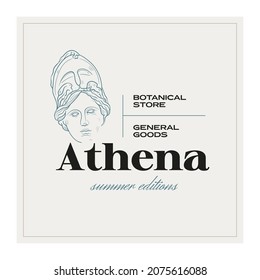 Antique Greek classic statues vector logo. Modern tattoo and logotip. Hand drawn mythical trendy Vector