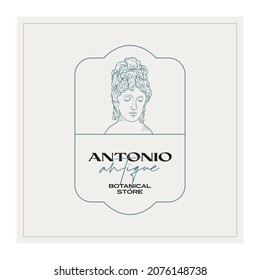 Antique Greek classic statues vector logo. Modern tattoo and logotip. Hand drawn mythical trendy Vector