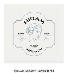 Antique Greek classic statues vector logo. Modern tattoo and logotip. Hand drawn mythical trendy Vector