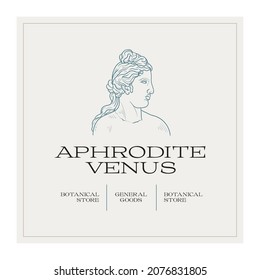 Antique Greek classic statues vector logo. Modern tattoo and logotip. Hand drawn mythical trendy Vector
