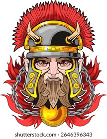 antigo deus grego da guerra Ares ilustração de design