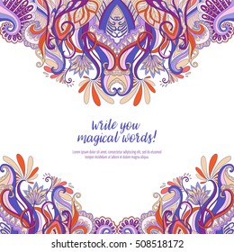 Antique greeting cards with space for text, invitation with ornaments, beautiful, luxury postcards. Good for greeting card for birthday, invitation or banner. Stock line vector illustration.