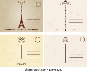 Antique and grungy postcards