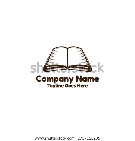 Antique Hand Drawn Style Open Book Illustration, Perfect For Bookstores, Libraries, Education, Or Publishing House Branding